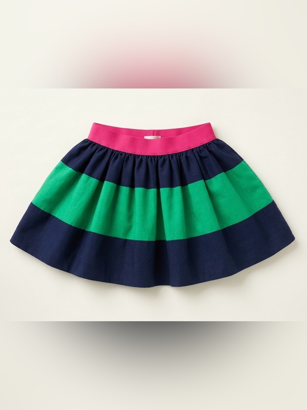Ralph Lauren Navy, Green & Pink Striped Full Circle Skirt w/ attached bloomer